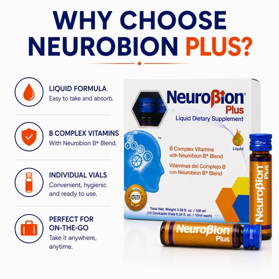 Neurobion Plus Liquid Dietary Supplement, B Complex Vitamins