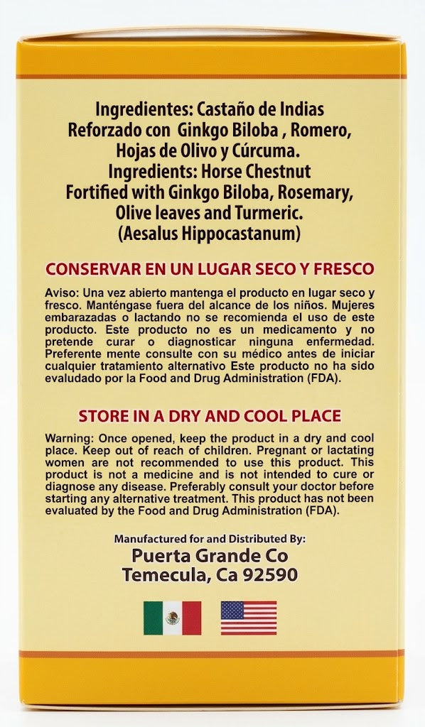 LO+ NATURAL Supplement Castaña de Indias Horse Chestnut 60 caps 1000 mg
