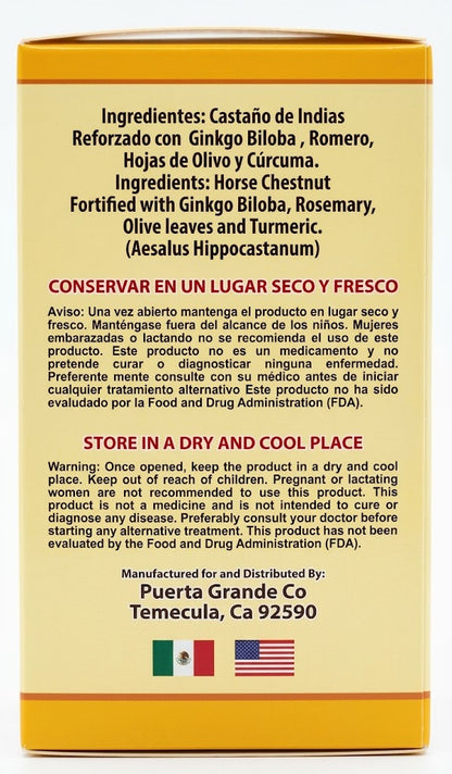 LO+ NATURAL Supplement Castaña de Indias Horse Chestnut 60 caps 1000 mg