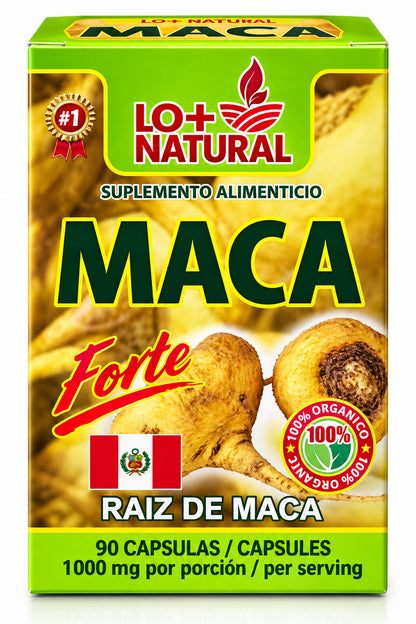 LO+ NATURAL Dietary Supplement Raíz de maca Forte 90 caps 1000 mg