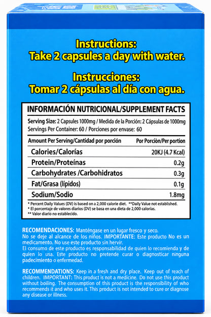 LO+ NATURAL Dietary Supplement Wereke Nopal Forte 60caps 1000mg
