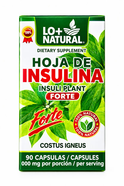 LO+ NATURAL Dietary Supplement Hoja de insulina Forte 90 caps 1000 mg