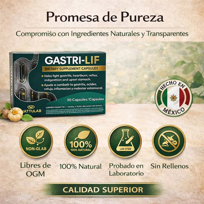 GASTRI-LIF 30 Capsules Dietary Supplement Herbal Blend with Natural Ingredients