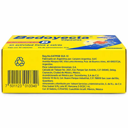 Bedo Capsules - Vitamin B1, B2, B3, B6, B12, C, Folic Acid - 100,000 mg per capsule - Original Product