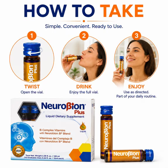 Neurobion Plus Liquid Dietary Supplement, B Complex Vitamins