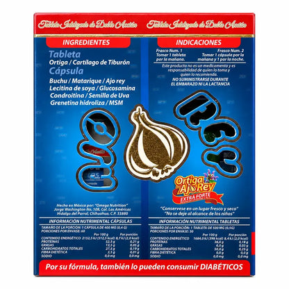 Ortiga Rey Blue Box Mexico Vitamin Supplement, 60-Capsule Bottle